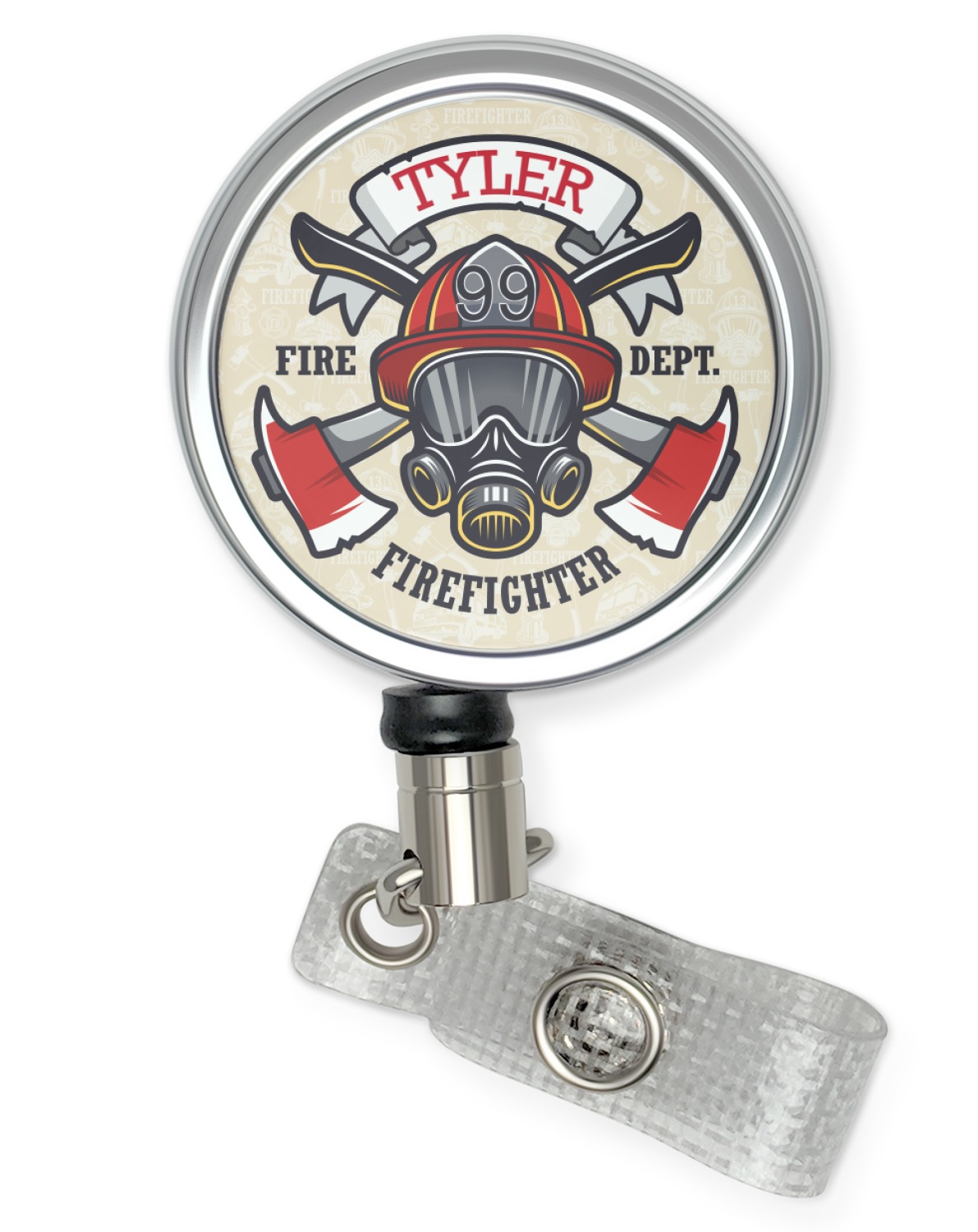 Firefighter Retractable Badge Reel (Personalized) | Office Badge Reel Clip | Nurse Badge Holder | ID Card Clip Badge Reel