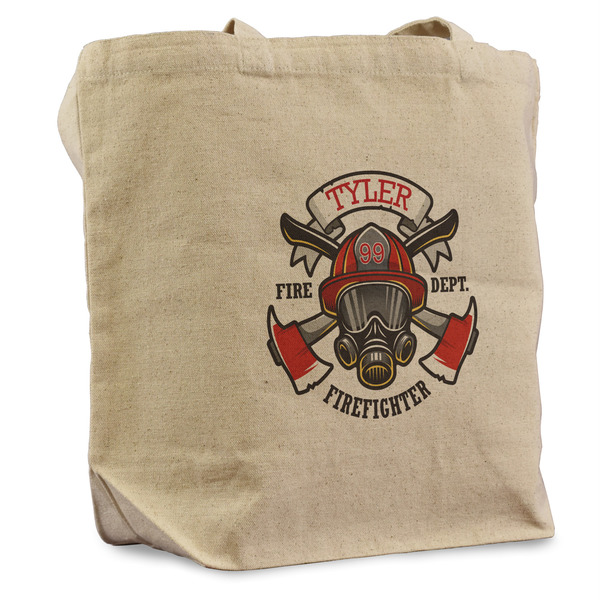 Custom Firefighter Reusable Cotton Grocery Bag (Personalized)