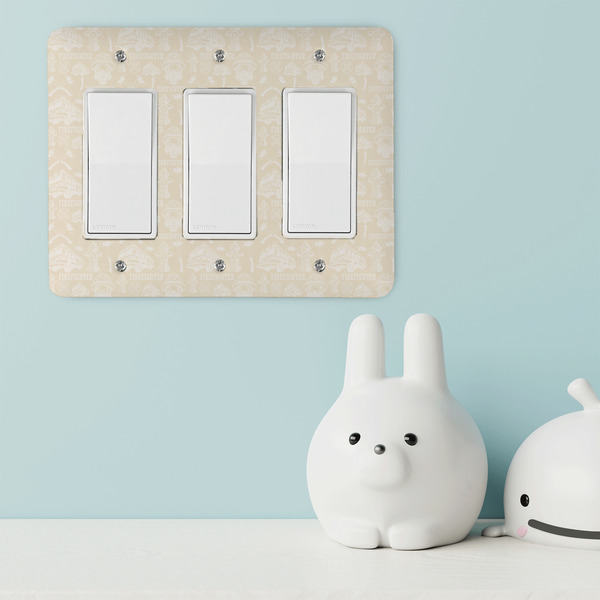 Firefighter Rocker Light Switch Covers - Triple - IN CONTEXT