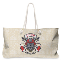 Firefighter Large Tote Bag with Rope Handles (Personalized)