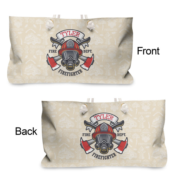 Firefighter Large Rope Tote - From & Back View