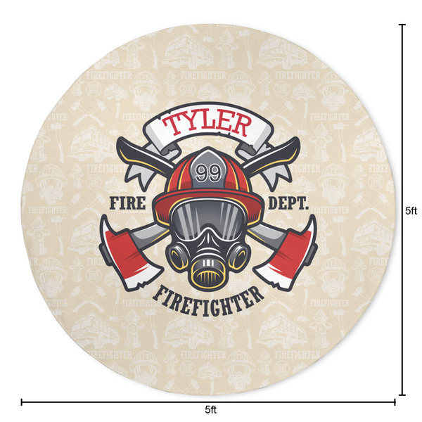 Firefighter Round Area Rug - Size