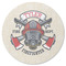 Firefighter Round Coaster Rubber Back - Single
