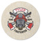 Firefighter Round Rubber Backed Coaster (Personalized)
