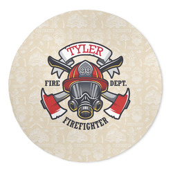 Firefighter 5' Round Indoor Area Rug (Personalized)