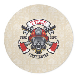 Firefighter 5' Round Indoor Area Rug (Personalized)