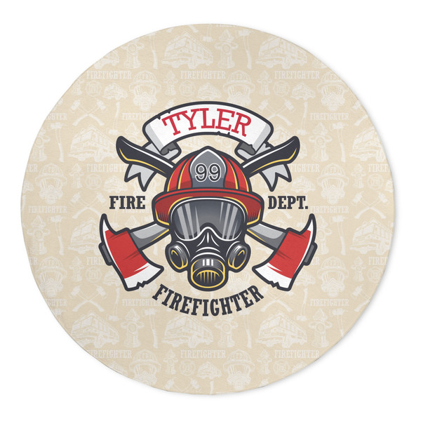 Custom Firefighter 5' Round Indoor Area Rug (Personalized)