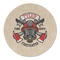 Firefighter Round Linen Placemats - FRONT (Double Sided)
