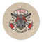 Firefighter Round Linen Placemats - FRONT (Single Sided)