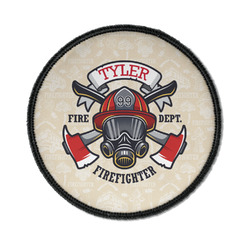 Firefighter Iron On Round Patch w/ Name or Text