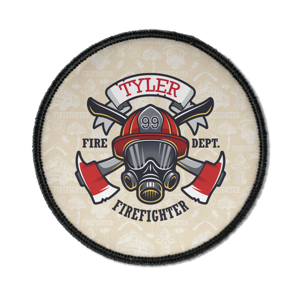 Custom Firefighter Iron On Round Patch w/ Name or Text