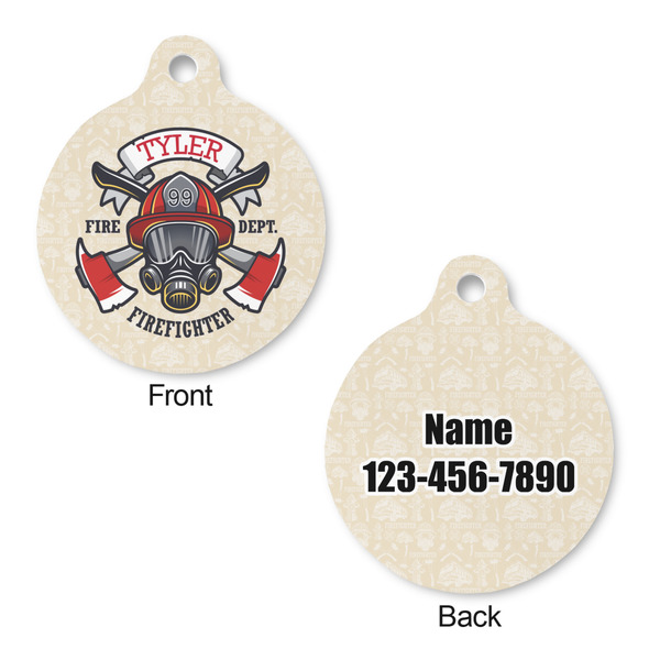 Firefighter Round Pet ID Tag - Large - Approval