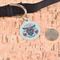 Firefighter Round Pet ID Tag - Large - In Context