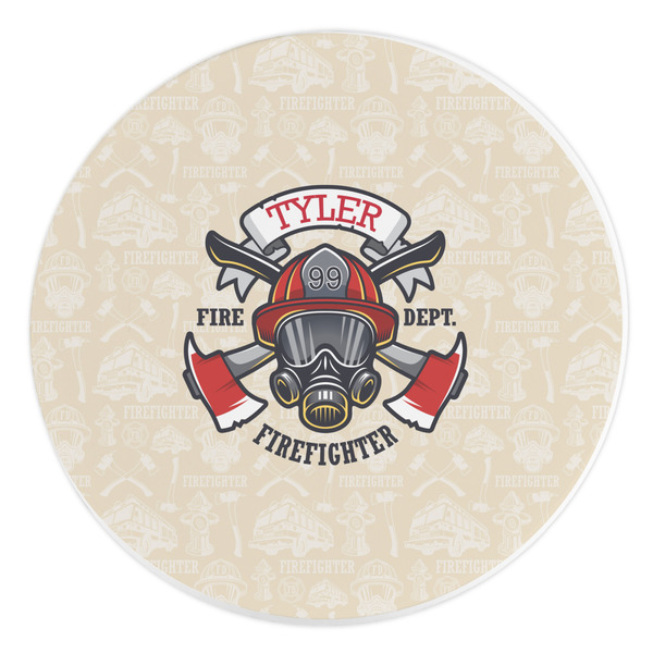 Custom Firefighter Round Stone Trivet (Personalized)