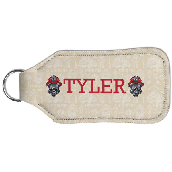 Firefighter Sanitizer Holder Keychain - Large (Back)