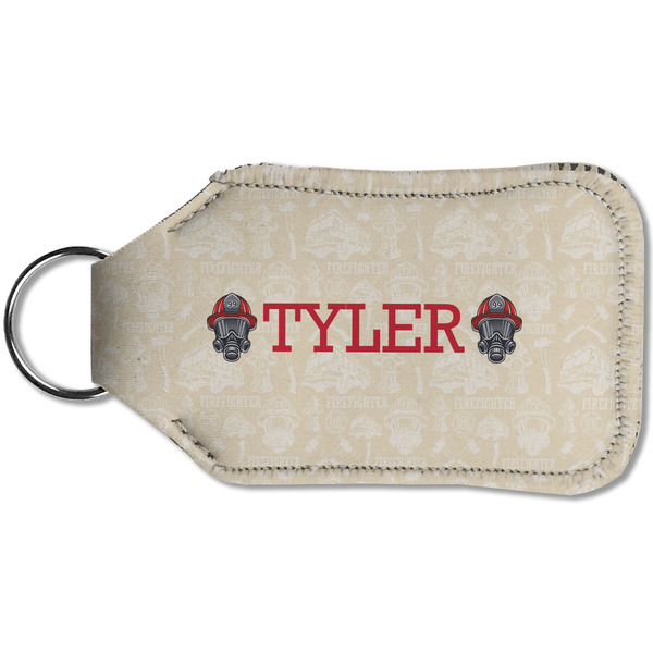 Firefighter Sanitizer Holder Keychain - Small (Back)