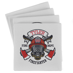 Firefighter Absorbent Stone Coasters - Set of 4 (Personalized)