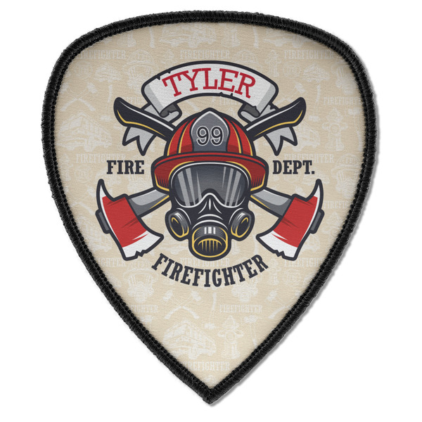 Custom Firefighter Iron on Shield Patch A w/ Name or Text