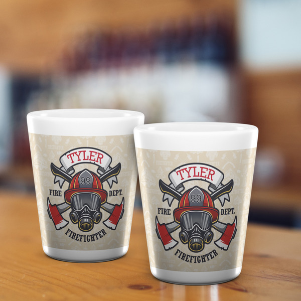 Firefighter Shot Glass - White - LIFESTYLE