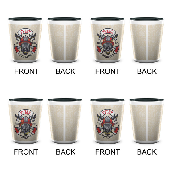 Firefighter Shot Glassess - Two Tone - Set of 4 - APPROVAL