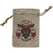 Firefighter Small Burlap Gift Bag - Front