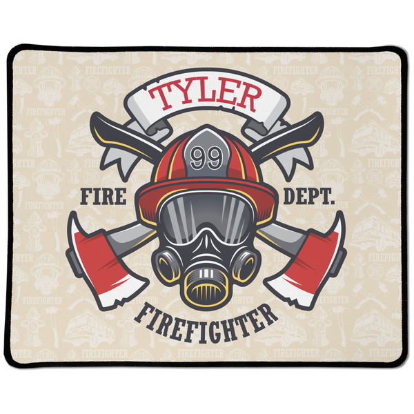 Custom Firefighter Large Gaming Mouse Pad - 12.5" x 10" (Personalized)