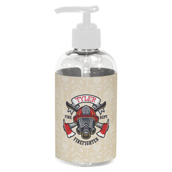 Firefighter Plastic Soap / Lotion Dispenser (8 oz - Small - White) (Personalized)