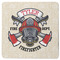 Firefighter Square Rubber Backed Coaster (Personalized)