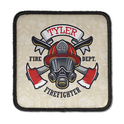 Firefighter Iron On Square Patch w/ Name or Text