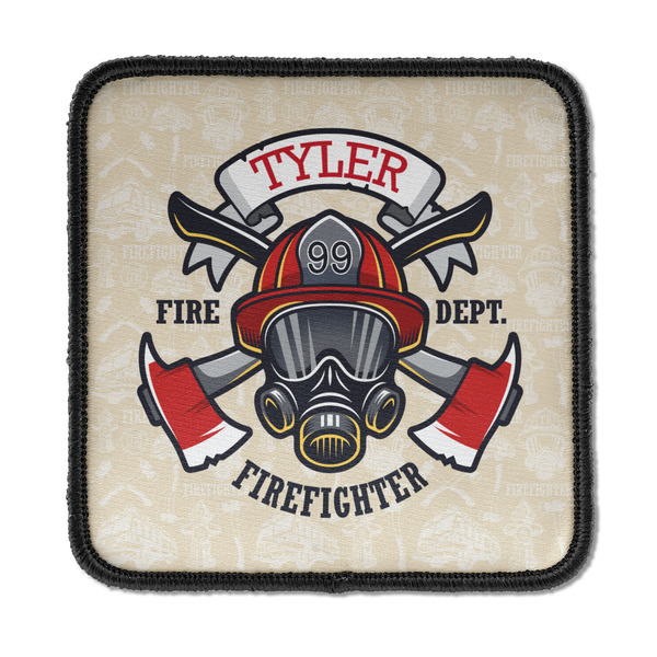Custom Firefighter Iron On Square Patch w/ Name or Text