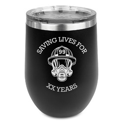 Firefighter Stemless Wine Tumbler - 5 Color Choices - Stainless Steel  (Personalized)