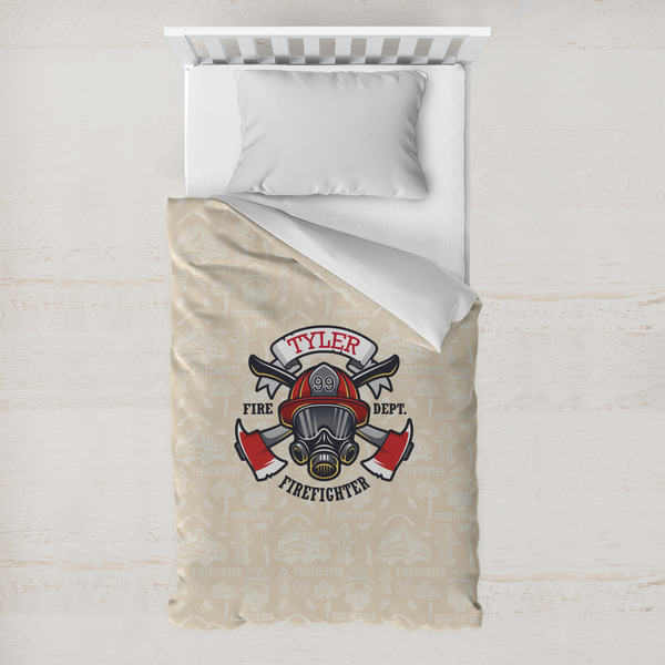 Custom Firefighter Toddler Duvet Cover w/ Name or Text