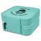 Firefighter Travel Jewelry Boxes - Leather - Teal - View from Rear