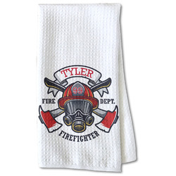 Firefighter Kitchen Towel - Waffle Weave - Partial Print (Personalized)