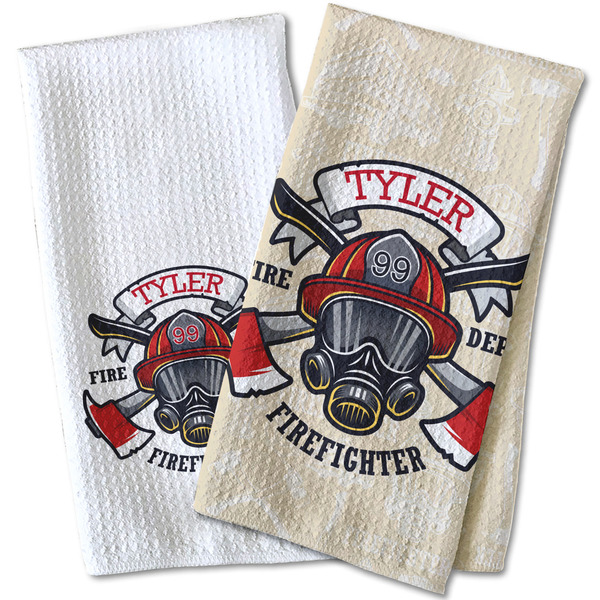 Firefighter Waffle Weave Towels - Two Print Styles