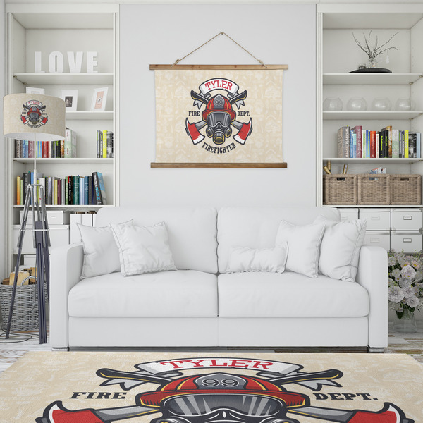Firefighter Wall Hanging Tapestry - IN CONTEXT