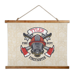 Firefighter Wall Hanging Tapestry - Wide (Personalized)