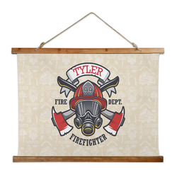 Firefighter Wall Hanging Tapestry - Wide (Personalized)