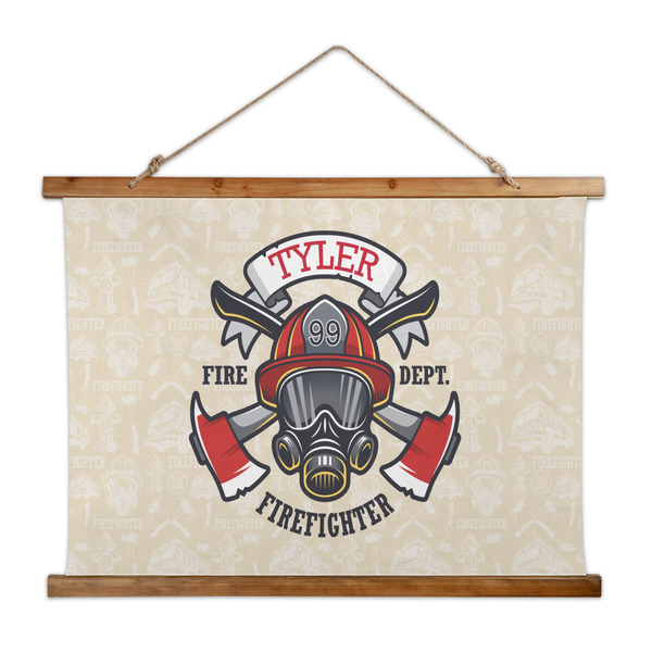 Custom Firefighter Wall Hanging Tapestry - Wide (Personalized)