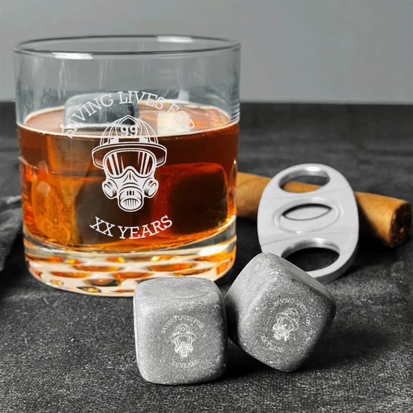Firefighter Whiskey Stones - Set of 9 - In Context