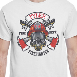Firefighter T-Shirt - White - XL (Personalized)