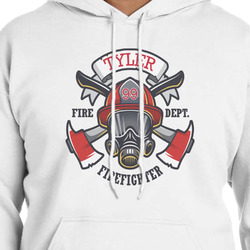 Firefighter Hoodie - White - 2XL (Personalized)