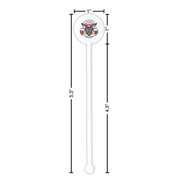 Firefighter White Plastic 5.5" Stir Stick - Round - Dimensions