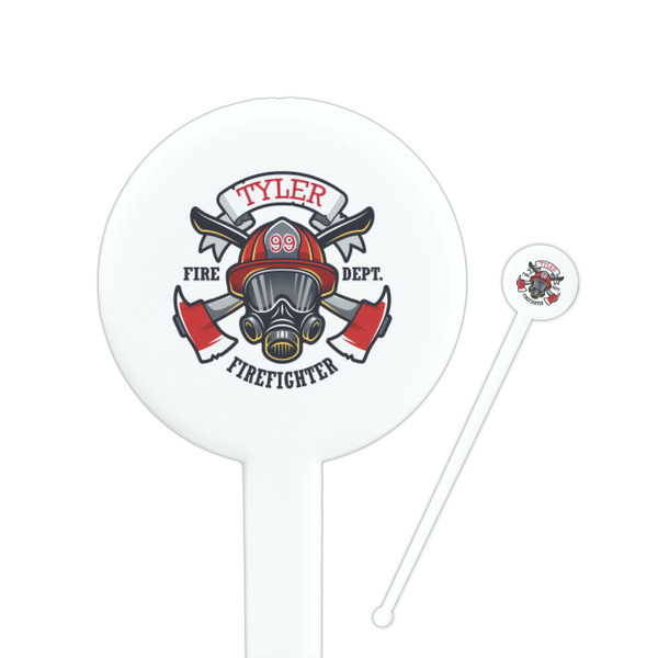 Custom Firefighter Round Plastic Stir Sticks (Personalized)