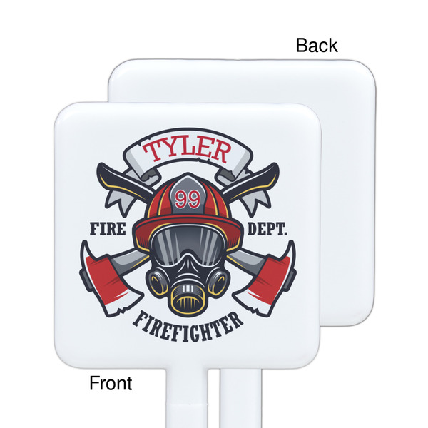 Firefighter White Plastic Stir Stick - Single Sided - Square - Approval