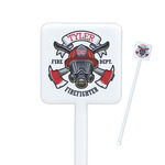 Firefighter Square Plastic Stir Sticks (Personalized)