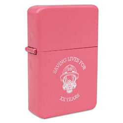 Firefighter Windproof Lighter - Pink - Single Sided & Lid Engraved (Personalized)