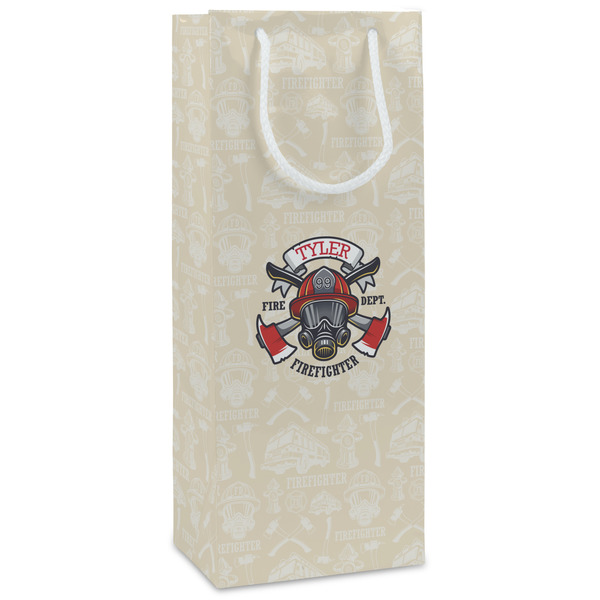 Custom Firefighter Wine Gift Bags - Matte (Personalized)