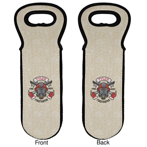 Firefighter Wine Tote Front & Back