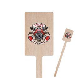 Firefighter 6.25" Rectangle Wooden Stir Sticks - Double Sided (Personalized)